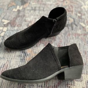 Black Suede Flat Booties